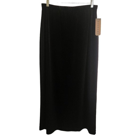 Vintage Evening Velvet Long Skirt Gothic Steampunk Black Size Large - Picture 3 of 9